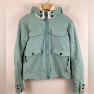 mountain hardwear insulated jacket womens medium hooded faux fur Lined Snow Ski
